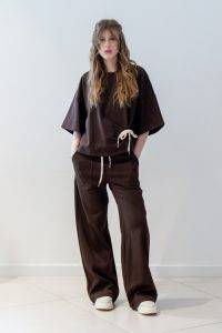 Pantaloni palazzo in felpa con coulisse Dixie (5) Pantaloni palazzo in felpa con coulisse Dixie (5)
