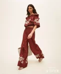Pantaloni palazzo in popeline con ricamo Twinset Actitude 0