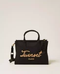 Shopper in canvas con logo Twinset 2