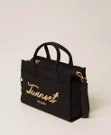 Shopper in canvas con logo Twinset 2