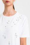 T shirt con paillettes e strass Twinset Actitude