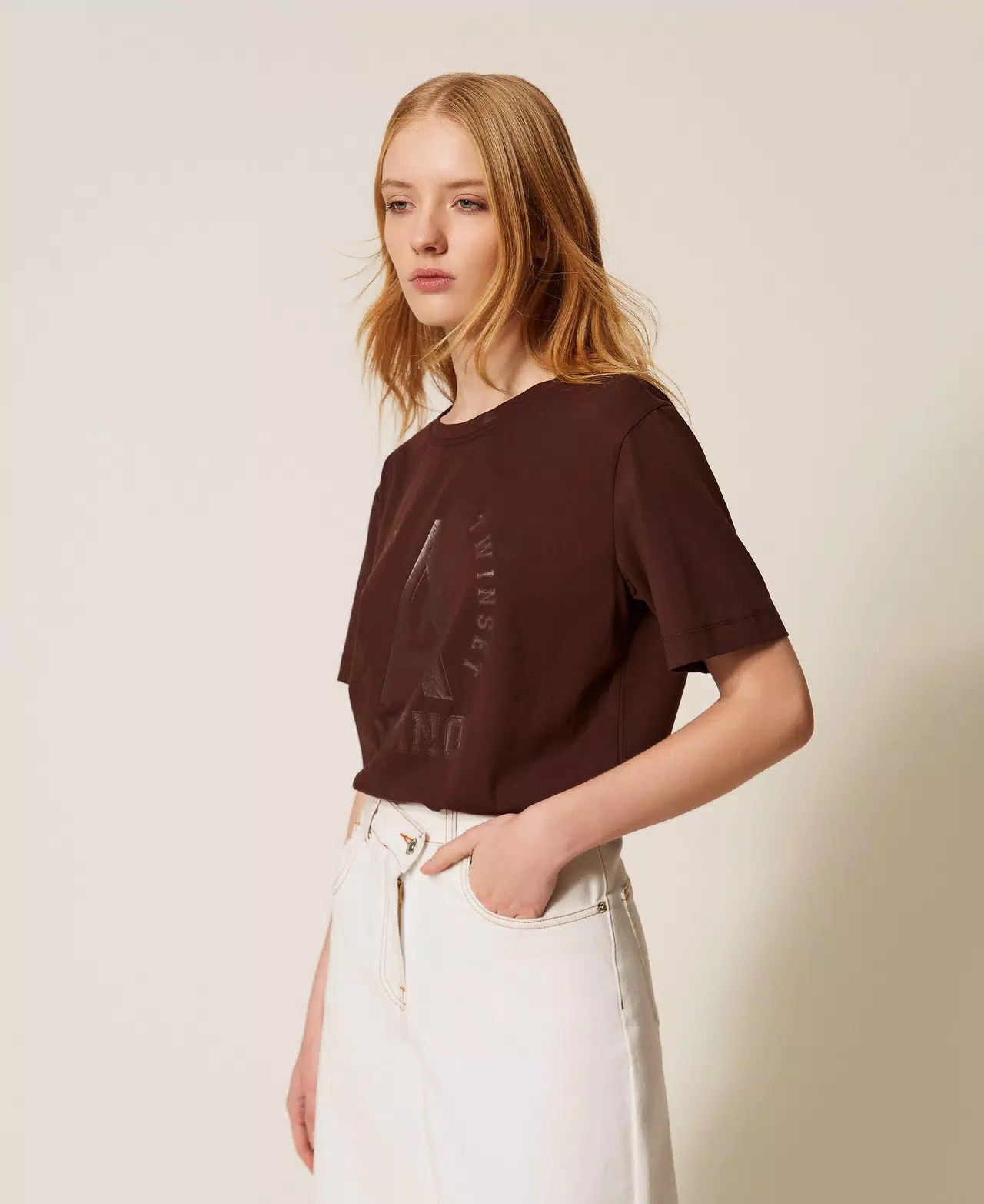 T shirt con stampa logo laminata Twinset Actitude 1 T shirt con stampa logo laminata Twinset Actitude 1