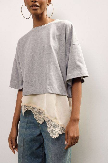 T shirt over con inserti in pizzo Dixie 1