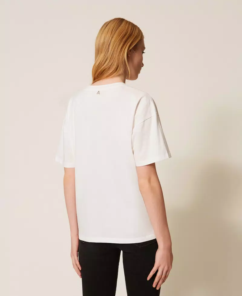 T shirt regular con tulle Twinset Actitude 2 T shirt regular con tulle Twinset Actitude 2
