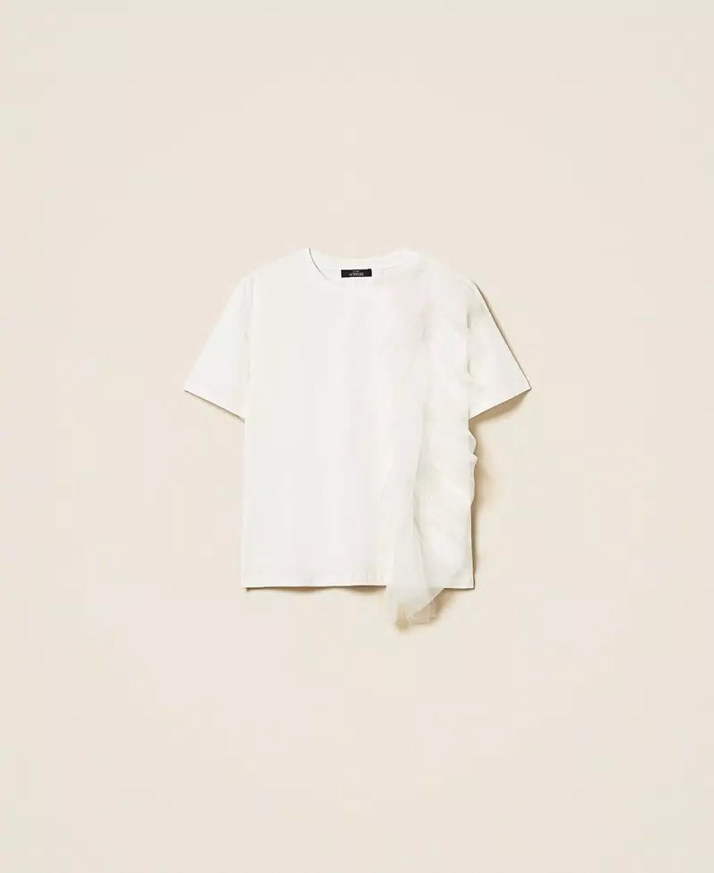 T shirt regular con tulle Twinset Actitude 4 T shirt regular con tulle Twinset Actitude 4