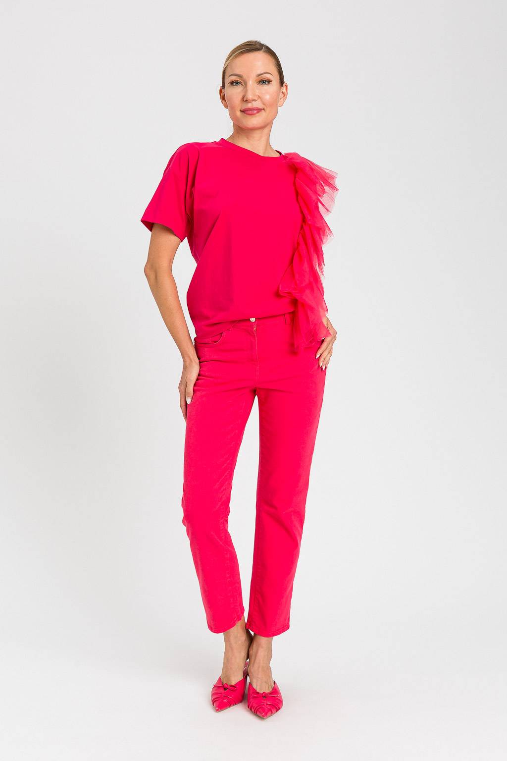 T shirt regular con tulle Twinset Actitude 5 T shirt regular con tulle Twinset Actitude 5