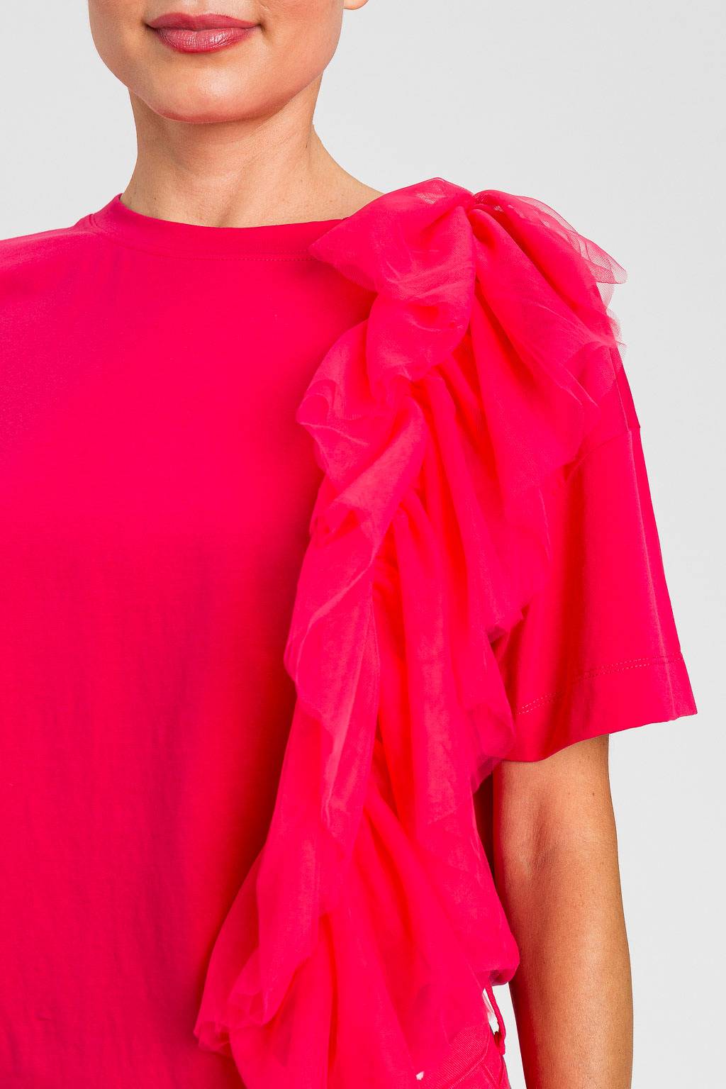 T shirt regular con tulle Twinset Actitude 6 T shirt regular con tulle Twinset Actitude 6