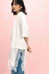 Top asimmetrico con bordo in pizzo Please
