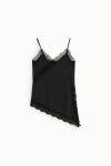 Top asimmetrico con bretelline e pizzo Imperial