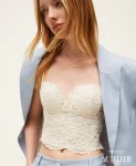 Top bustier cropped in pizzo Twinset Actitude 0
