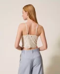Top bustier cropped in pizzo Twinset Actitude 0
