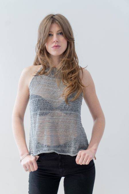 Top halter lavorazione intrecciata SOLOTRE (1)