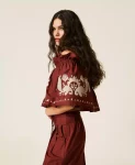 Top in popeline con ricamo Twinset 0
