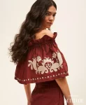 Top in popeline con ricamo Twinset 0