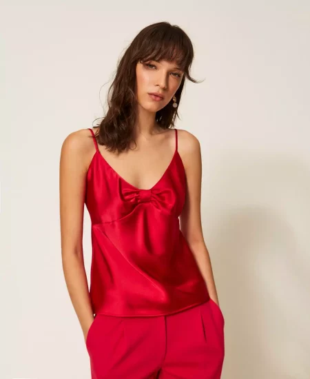 Top in raso con nodo Twinset Actitude 0