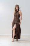 Abito halter con gonna a pieghe Milva (1)