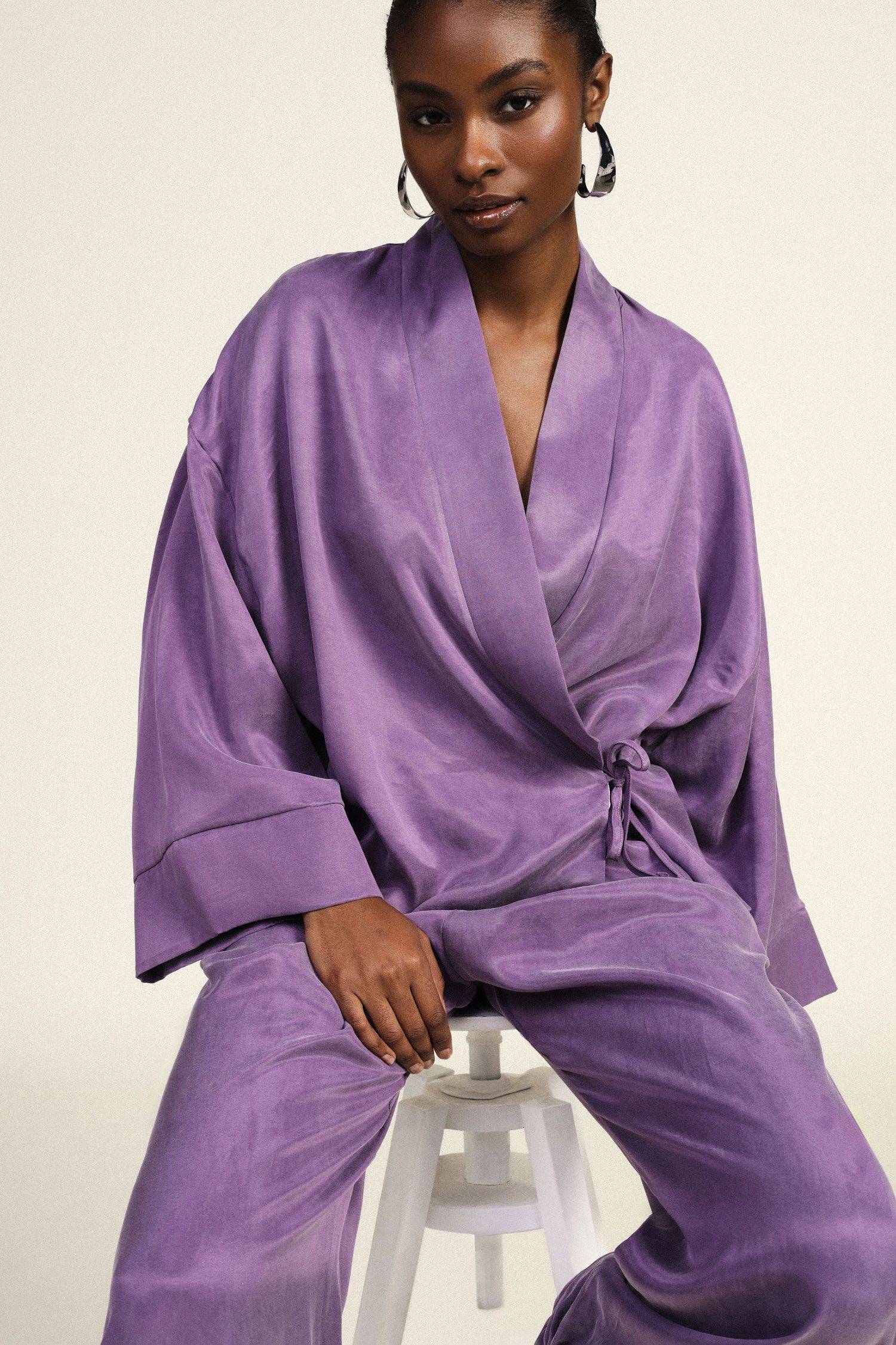 Blazer kimono fit morbido con cintura laterale Dixie Blazer kimono fit morbido con cintura laterale Dixie