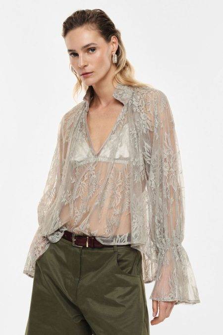 Blusa ampia in pizzo floreale Imperial