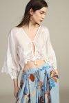 Blusa con maniche ampie e pizzo Dixie