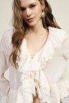 Blusa con volant e maniche ampie Dixie