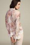 Blusa floreale con inserto in pizzo Dixie