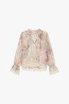 Blusa floreale con inserto in pizzo Dixie