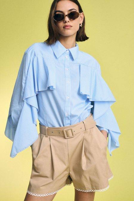 Camicia a righe con rouches Please