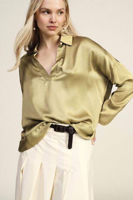 Camicia ampia a maniche lunghe collo classico Dixie