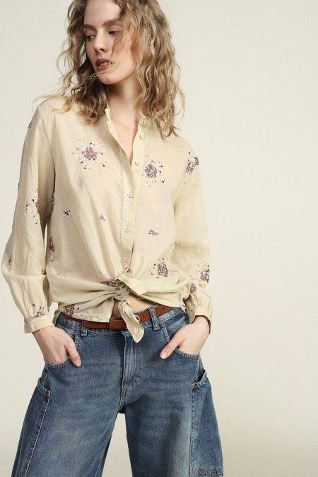 Camicia con paillettes e nodo Dixie 1