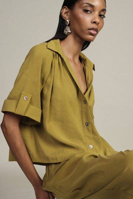 Camicia corta con maniche risvoltabili Dixie