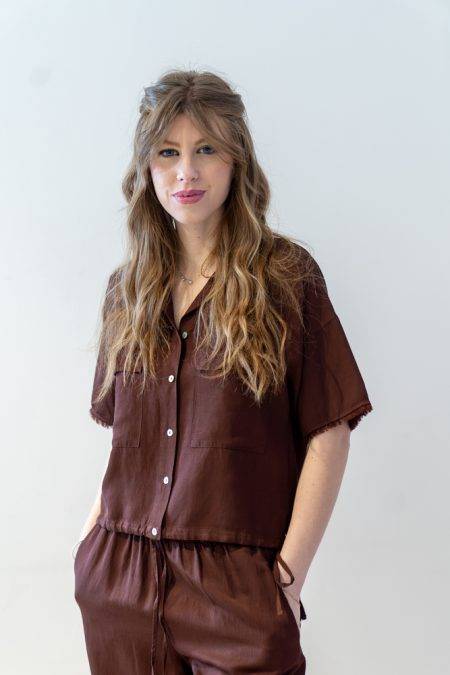 Camicia cropped con coulisse Dixie (1)