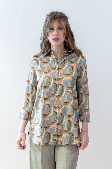 Camicia in viscosa rasata stampata Diana Gallesi (2)