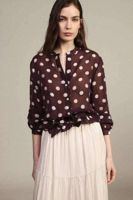 Camicia pois manica lunga con nodo Dixie