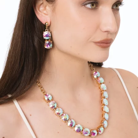 Collana girocollo a catena con pietre in vetro Mya Accessories