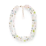 Collana girocollo a tre fili con pietre dure e vetro Mya Accessories