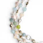 Collana girocollo a tre fili con pietre dure e vetro Mya Accessories