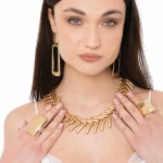 Collana girocollo con design a foglie stilizzate Mya Accessories