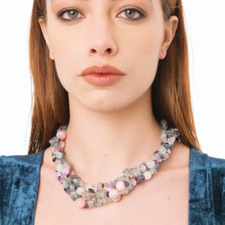 Collana girocollo con intreccio di pietre dure Mya Accessories