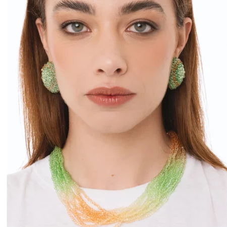 Collana girocollo multi filo di pietre in vetro Mya Accessories