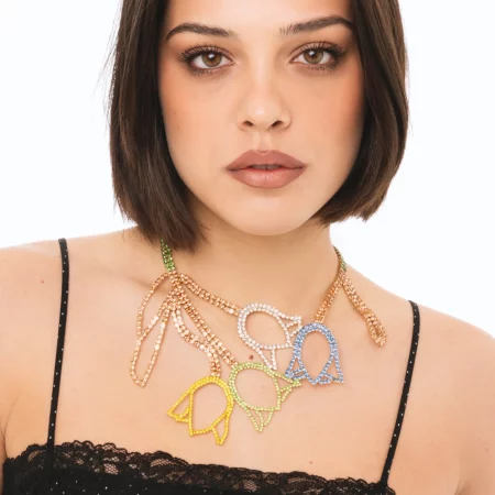 Collana in filo di strass con pietre in vetro design Mya Accessories