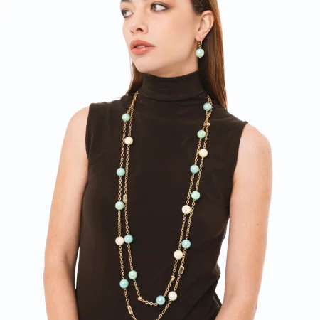 Collana lunga a due linee in catena con sfere Mya Accessories 6