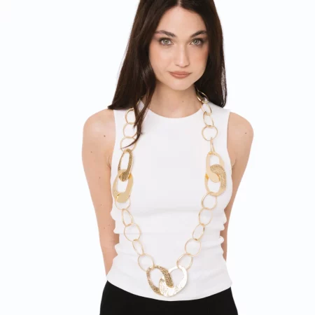 Collana lunga martellata in metallo antichizzato Mya Accessories