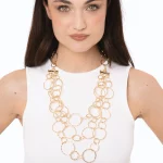 Collana lunga multi filo a catena circolare lucida Mya Accessories