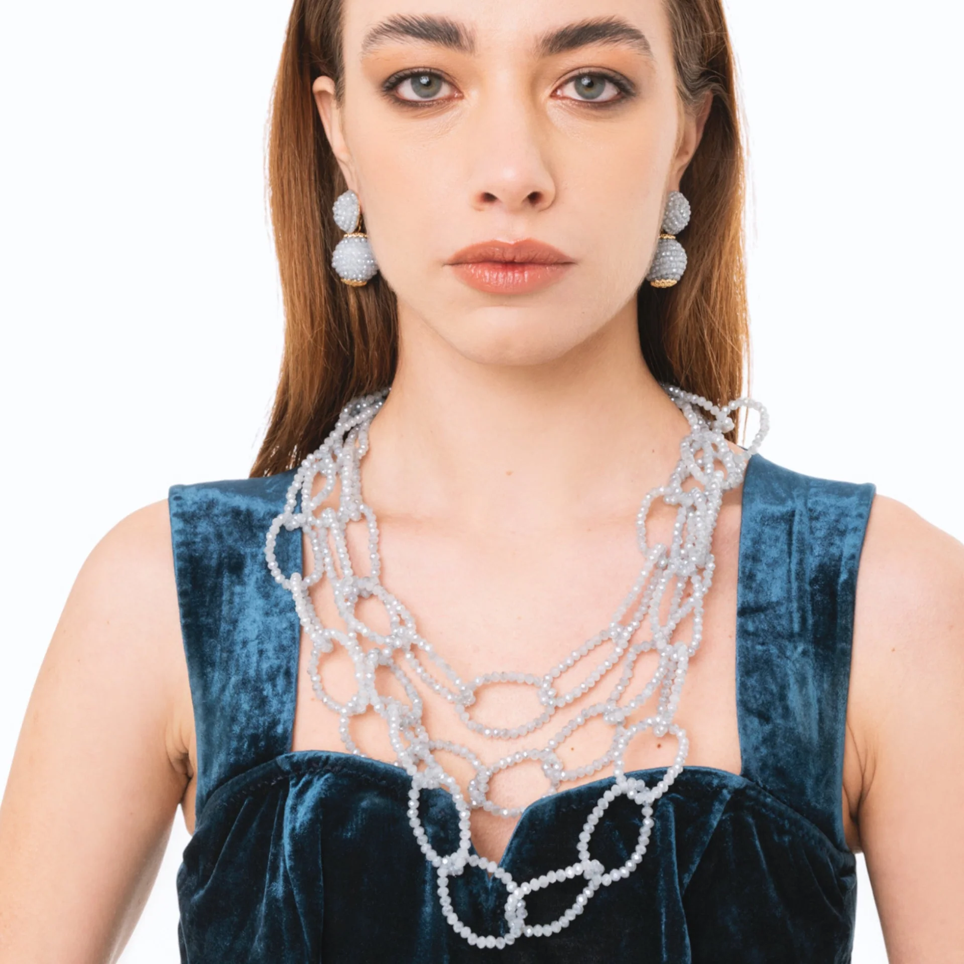 Collana multi fili con pietre in vetro Mya Accessories Collana multi fili con pietre in vetro Mya Accessories