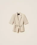 Giacca blazer in misto lino con lurex Twinset Actitude 0