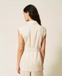 Gilet con stampa e cintura Twinset Actitude 0