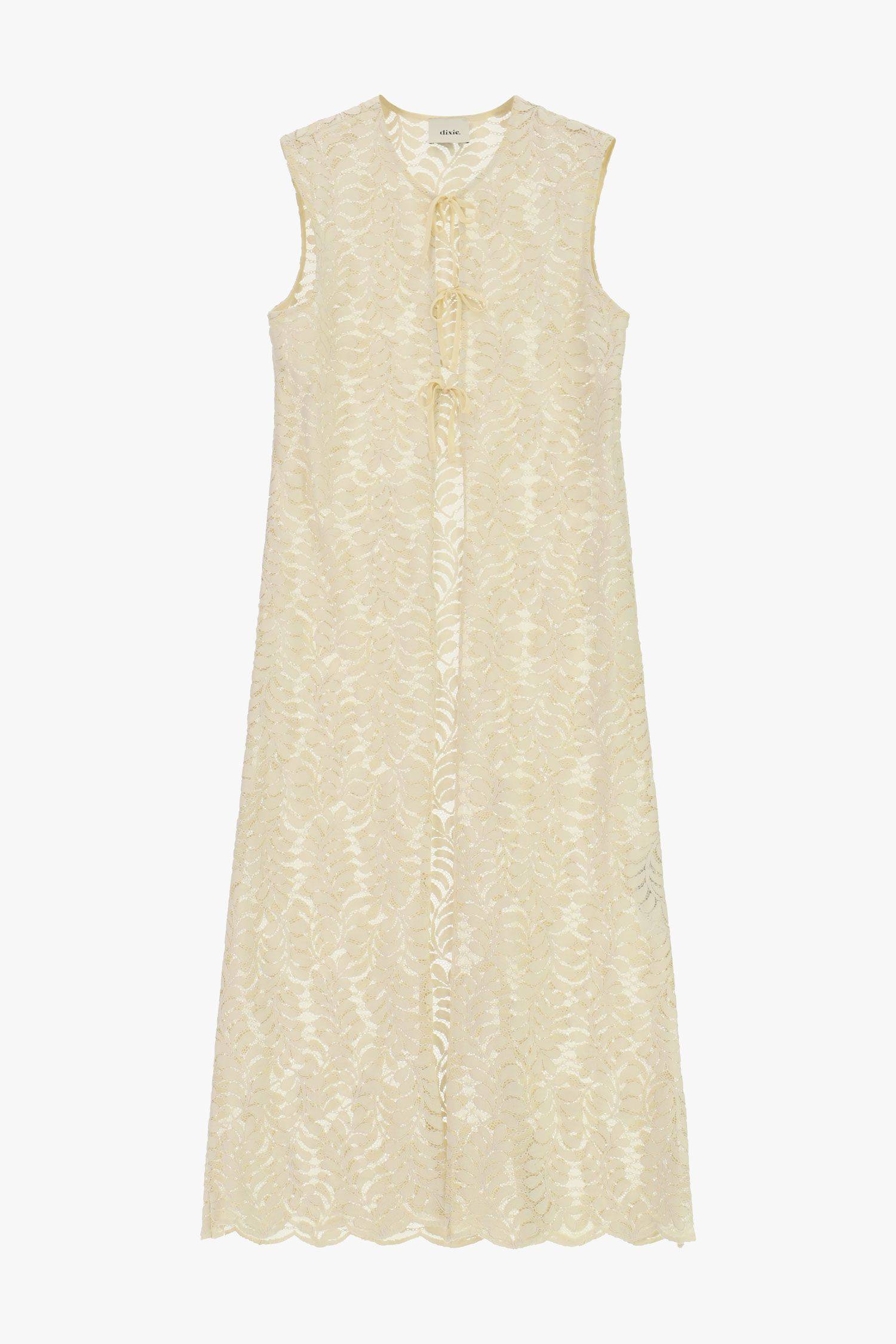 Gilet lungo traforato con allacciatura Dixie 2 Gilet lungo traforato con allacciatura Dixie 2