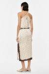 Gonna midi a pois con inserti in pizzo e spacco Imperial