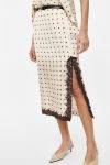 Gonna midi a pois con inserti in pizzo e spacco Imperial