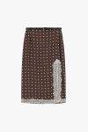 Gonna midi a pois con inserti in pizzo e spacco Imperial